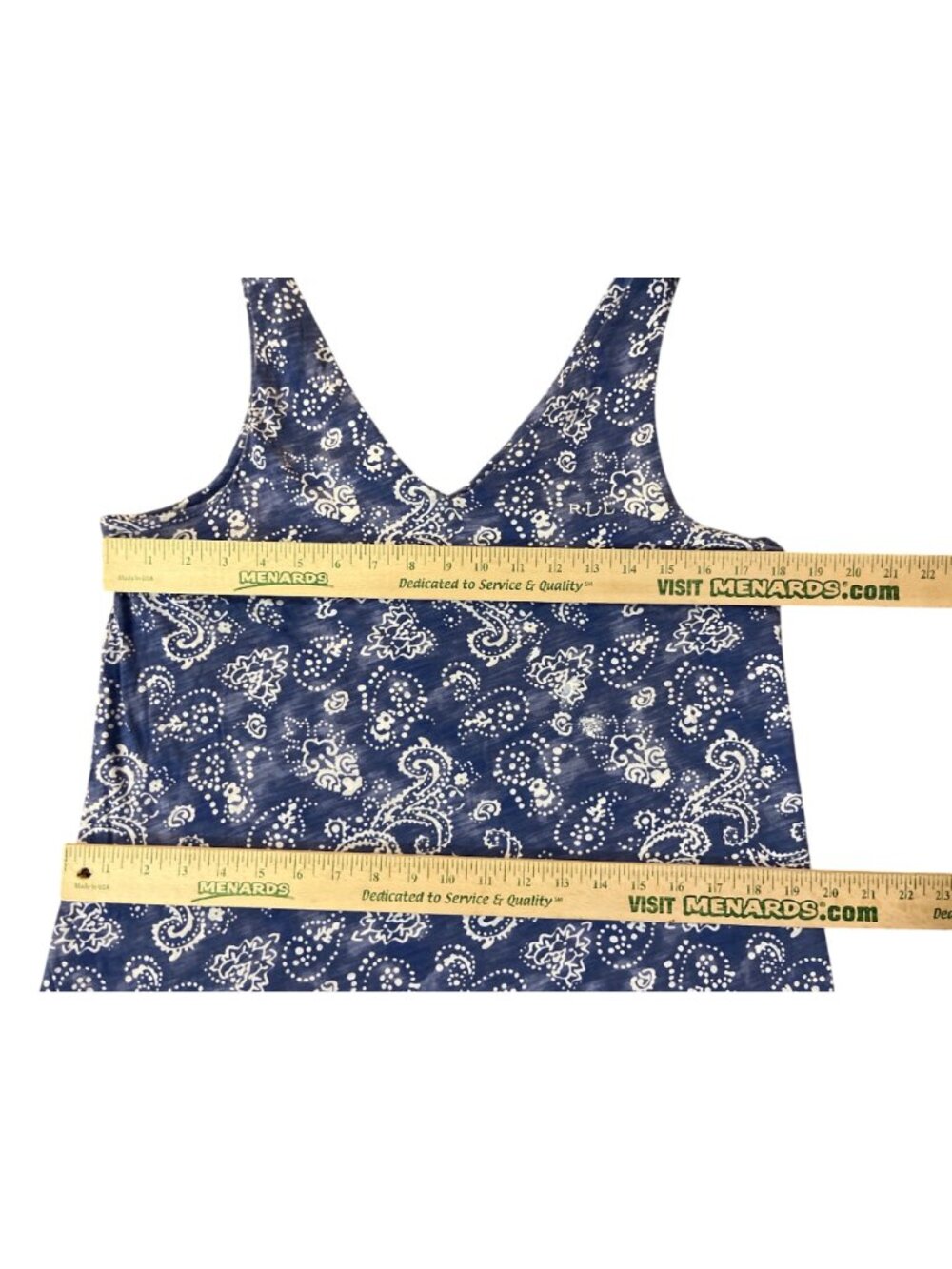 Lauren Ralph Lauren Cotton Dress Womens M Blue White Floral Summer Beach Tunic - Picture 9 of 10